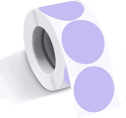 Labels GROTE ROL 300 Ronde Thermische Sticker Direct Thermisch Blanco 5 cm Lila 