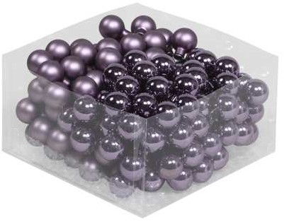 Balletjes op draad 2,5 cm Vintage grape paars combi doos 144 stuks Kerstballen 2,5 cm