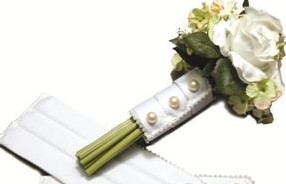 Boeket Snap Wrap Satijn ParelsCrystal per stuk boeketdecoratie