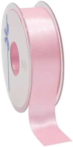 Dubbelsatijn lint Lichtroze 25 mm rol 25 meter