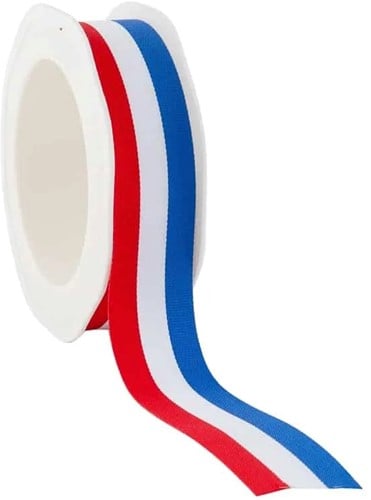 Lint Nederlandse vlag Boerenvlag 25 mm rol 20 meter