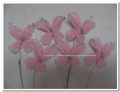 Vlindertjes Zilverwit zilverdraad 2 cm 6 stuks 6409030c