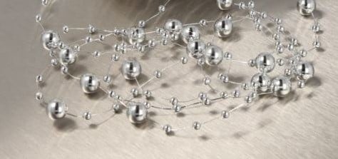 Parelketting Parelguirlande per 3 meter kleinverpakking Zilver3+8 mm 