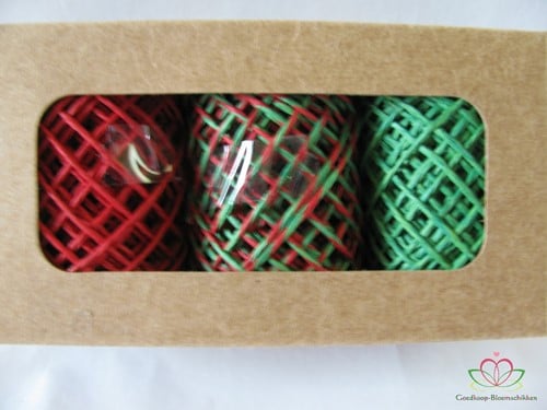 Touw Koord Rood-Groen 3 rollen =15 meter