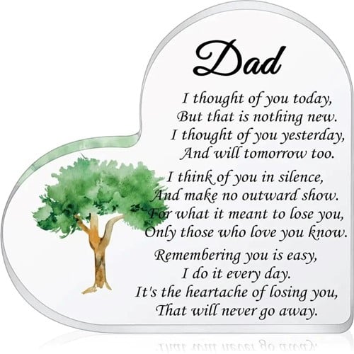 Hart van Epoxy met Levensboom DAD 10*1 cm Persoonlijk aandenken