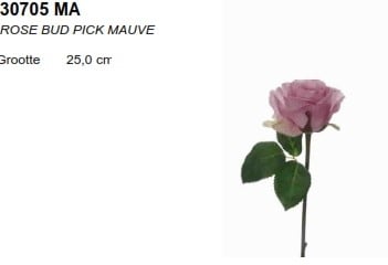 Zijden Roos Bud knop Half Open Mauve per stuk