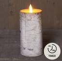 LEDkaars Berkenschors Wit 3D Flame Moving Flame Anna's Collection met timer 7,5x15 cm per stuk