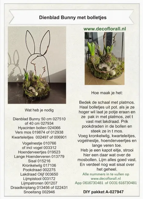 Dienblad Bunny met bolletjes Stel zelf je pakket samen