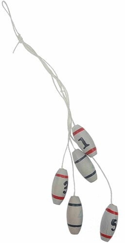 [A-018909] Hanger Maritiem Trosje van 5 Drijvers aan Touw