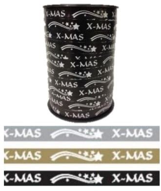 [A-022523] Krullint Cadeaulint X-mas Zwart 10 mm rol 250 meter