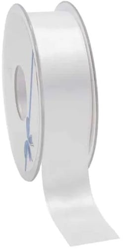 [A-023289] Dubbelsatijn lint Wit 38 mm rol 25 meter