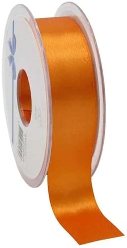 [A-023297] Dubbelsatijn lint Oranje 25 mm rol 25 meter