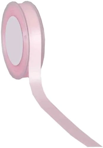 [A-023305] Dubbelsatijn lint Lichtroze 15 mm rol 25 meter