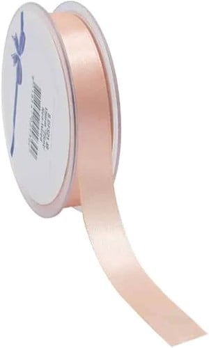 [A-023313] Dubbelsatijn lint Zalm 15 mm rol 25 meter