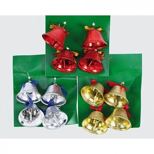 [A-014644] Kerstklokken Christmasbell Zilver 4 stuks
