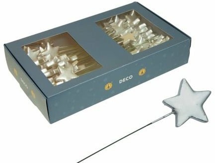 [A-027584] Sterren decoratie Zilver 40 mm doos 60 stuks