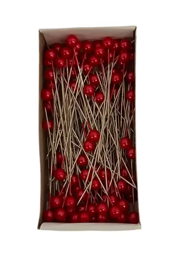[A-014687] Parelspelden Push pin Rood 6 mm Set 120