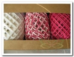 [A-007846] Touw Koord Fuchsia-Wit 3 rollen =15 meter