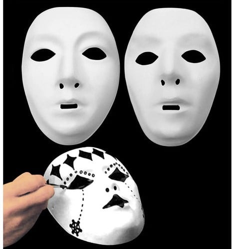 [A-022782] Masker plastic beschilderbaar Wit per stuk