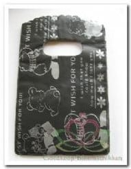 [A-006605] Cadeauzakje giftbag Organza Teddy Bear Zwart pakje 50 stuks