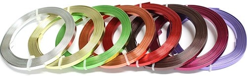 [A-013696] Aluminiumdraad vlak Brandy 5x1 mm rol 2,5 meter kleinverpakking