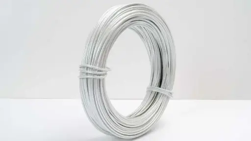 [A-025756] Aluminiumdraad gelakt Pearly Wit Parelmoer 2 mm 12 meter