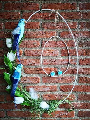[A-024060] Papegaai op clip Blauw 25 cm per stuk
