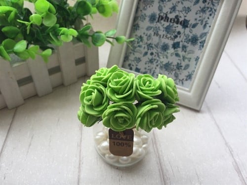 [A-012978] Mini Foam Roos Appelgroen 2,5 cm Zak 144 stuks