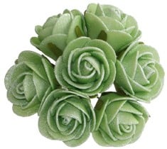 [A-013331] Mini Foam Roos Antique Cool Groen 3 cm Zak 84 stuks