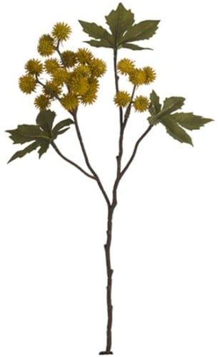 [A-027558] Ricinus Castor Oil spray dry colour Mosterd Okergeel Zijden 43 cm per stuk