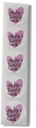 [A-022031] Sluitstickers Pretty things inside etiket rol 500 labels